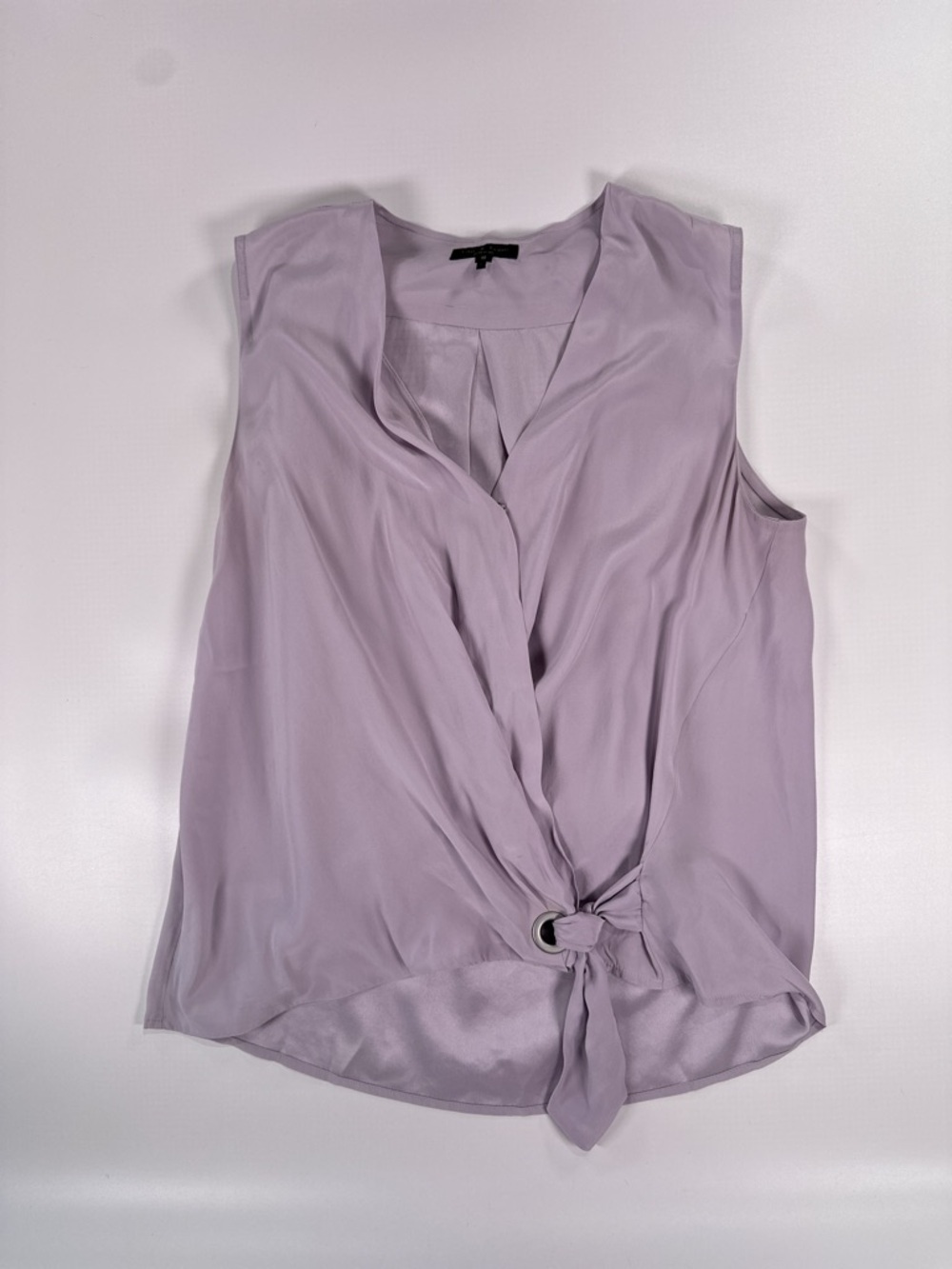 Rag And Bone Women Felix Silk Draped Blouse Lilac Sleeveless M - Picture 2 of 13